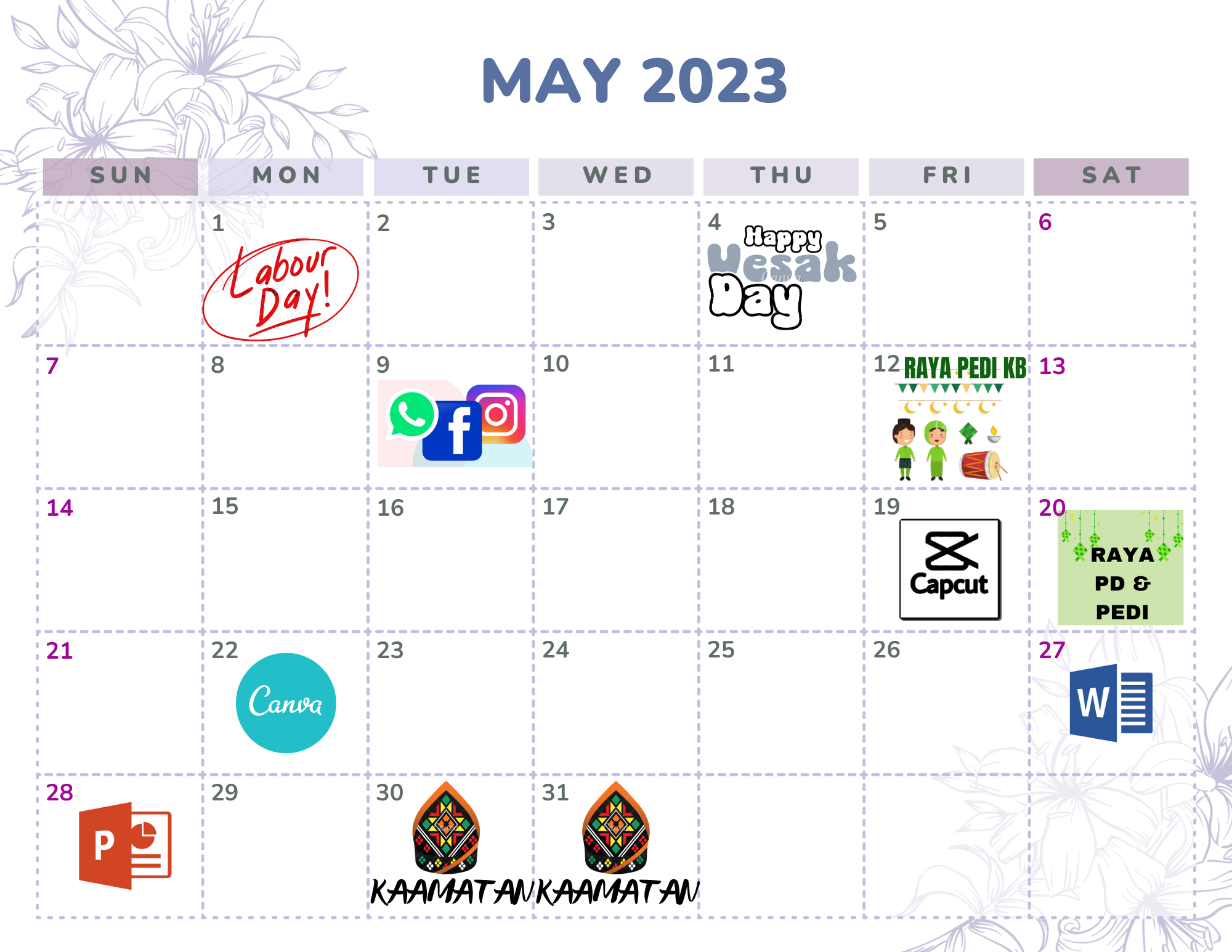 jadual pedi mei 2023
