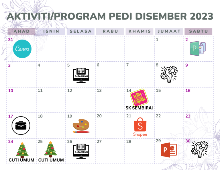 jadual disember 2023