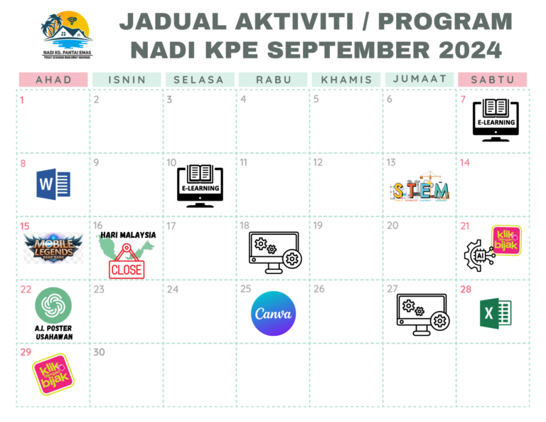 JADUAL AKTIVITIPROGRAM KPE September 2024